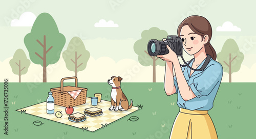 Photographer Captures Perfect Moment With Dog During Picturesque Park Picnic Outing