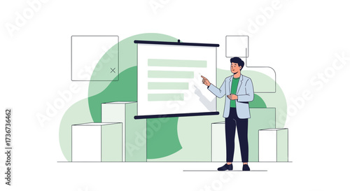 Presenting Information: A Smart Professional Discussing and Demonstrating a Presentation