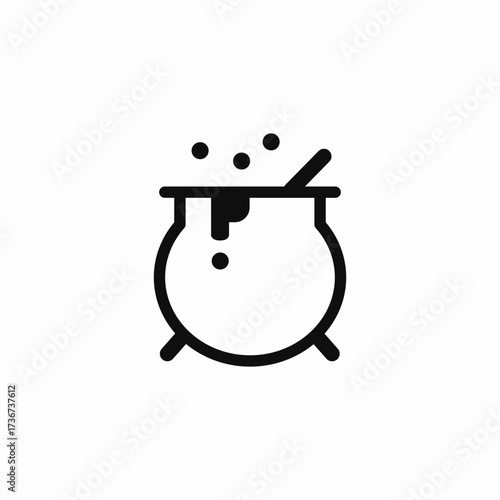 cauldron stick icon sign vector