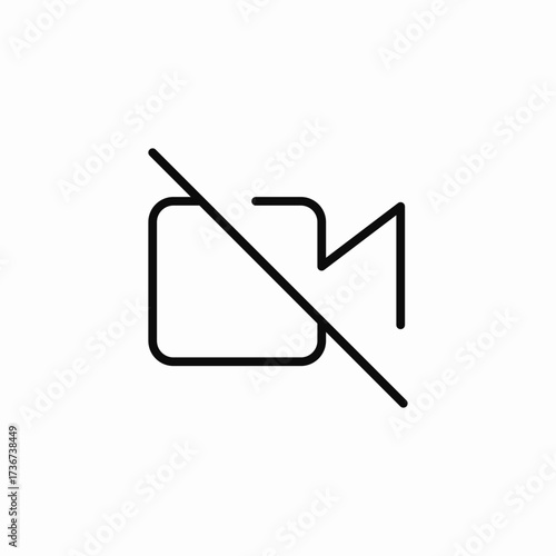 video camera unavailable icon sign vector