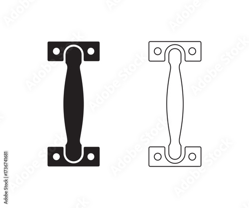 Black metal handle illustration isolated on white background