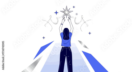 Reaching For The Celestial Bodies: Aspirational Visual Depicting Dreams And Goals Achieved