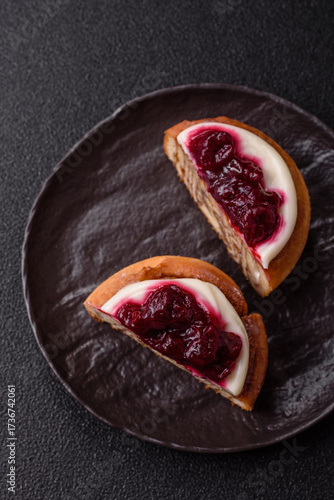 Wallpaper Mural Cinnamon roll, a sweet bun with citrus, cherries, and chocolate, a Danish dessert with cream Torontodigital.ca