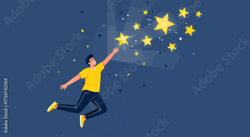 Reaching For The Stars: A Dynamic Depiction Of Aspirations And Personal Growth