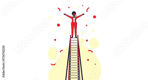 Reaching The Zenith: A Person's Triumph atop The Ladder of Success and Achievement