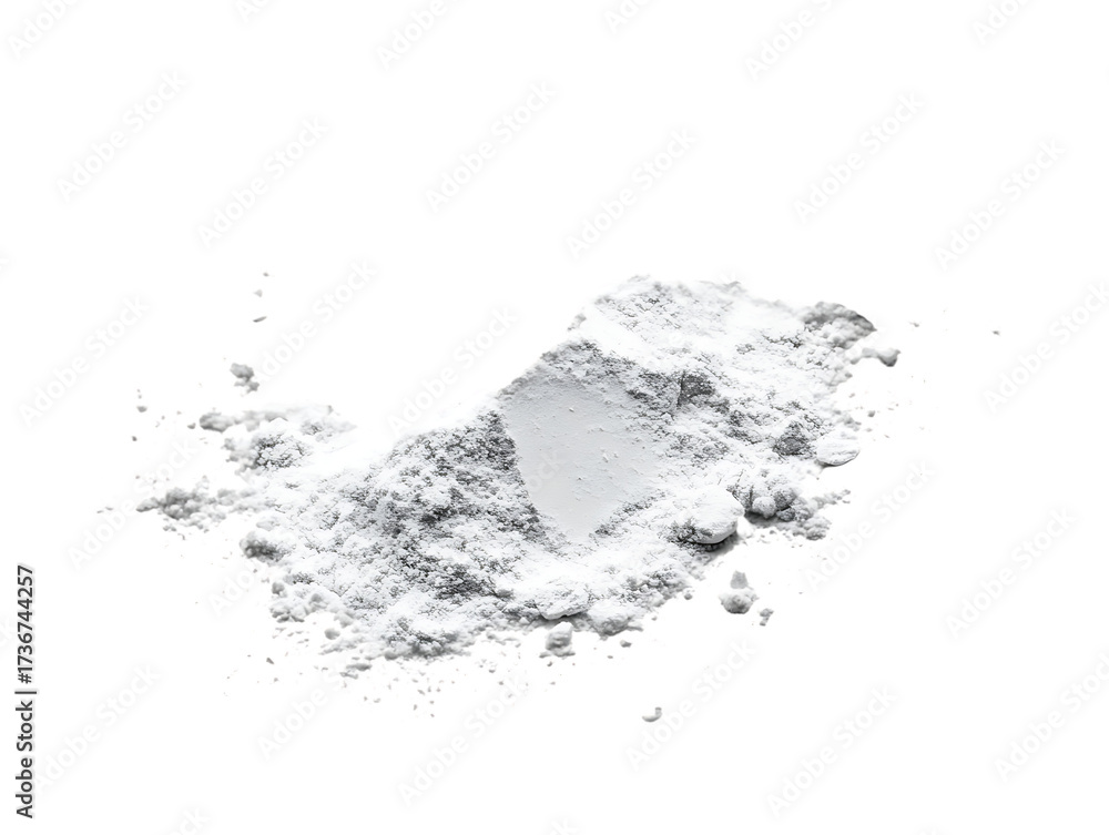 Obraz premium Pile of fine white powder isolated on transparent background