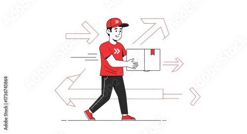 Speedy Delivery Personnel Delivering Packages to Customers with Efficiency and Promptness