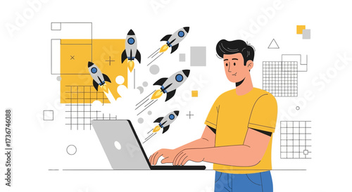 Startup Success: A Man Launches Rockets on His Laptop, Achieving Rapid Growth and Innovation