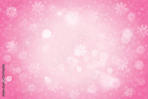 Realistic pink snowflake background with subtle color variations