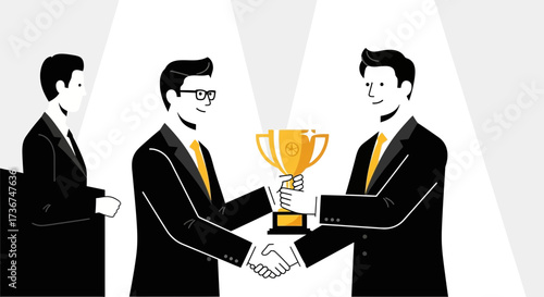 Success Symbolized: Award Ceremony Depicting Recognition of Achievement and Teamwork