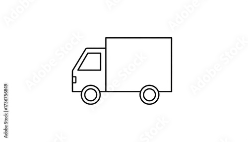 A simple, outlined illustration of a delivery truck, perfect for a  or icon.