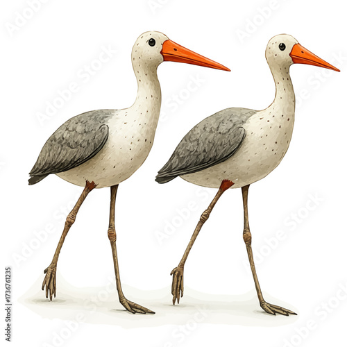 Stilts, watercolor illustration vector, isolated on a white background.