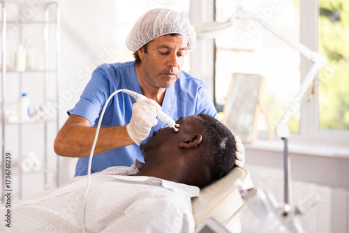 RF lifting treatment rejuvenated patient's skin, leaving it visibly firmer and more youthful.