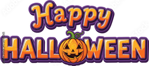 Celebrate happy halloween with a spooky pumpkin illustration for festive autumn designs