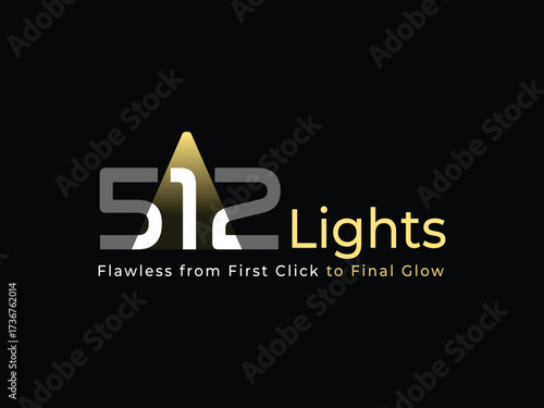 512 Lights Brand Logo with Flawless Glow Tagline
