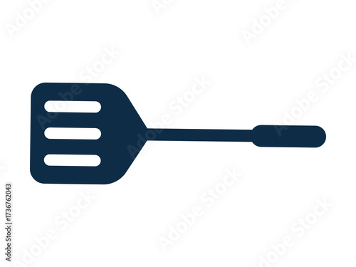 [Simple dark blue kitchen spatula vector illustration]