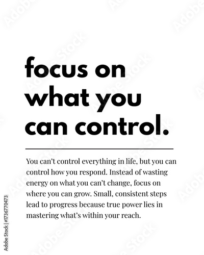 Focus on What You Can Control - Printable Wall Art, Inspirational Wall Art, Typography Poster, Uplifting Quote, Therapist Office Decor