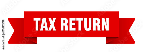 tax return ribbon isolated on transparent background. tax return ribbon