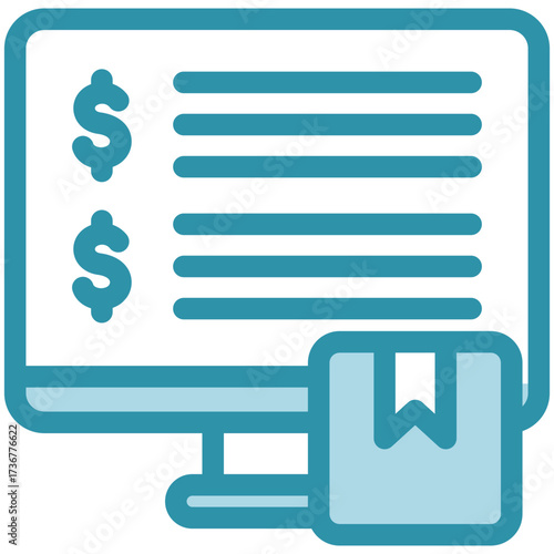 Price List Icon, Mini Illustration Relate To Capital Market, Market Research. Use For Modern Concept, Ui, Ux Web And App Development.