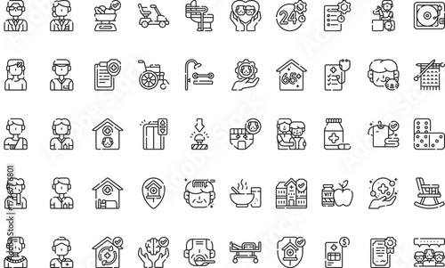 Medical and healthcare facilities Icons Modern Illustration Symbol Design Template for Web and Mobile UI. Editable Stroke Pictogram for Business Projects and Apps.