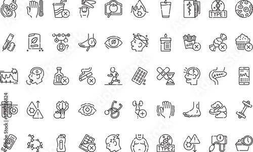 Medical and healthcare- Icons Modern Illustration Symbol Design Template for Web and Mobile UI. Editable Stroke Pictogram for Business Projects and Apps.