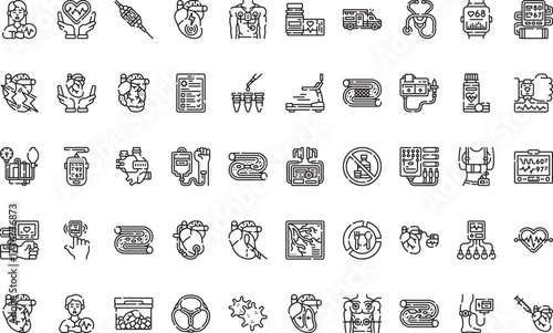 Medical and healthcare- Icons Modern Illustration Symbol Design Template for Web and Mobile UI. Editable Stroke Pictogram for Business Projects and Apps.