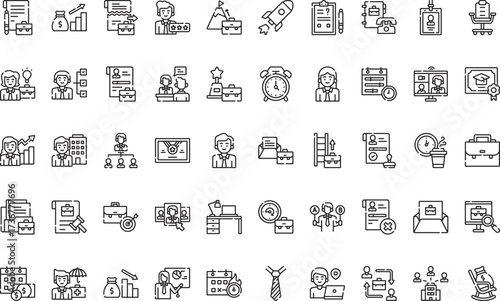 Professional and business life Icons Modern Illustration Symbol Design Template for Web and Mobile UI. Editable Stroke Pictogram for Business Projects and Apps.