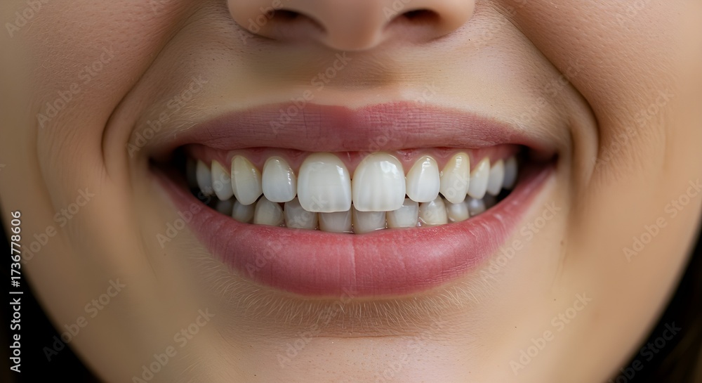 Fototapeta premium Smiling patient after dental consultation, showing healthy teeth and positive dental experience