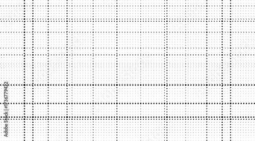 Black lined paper grid dotted texture vector background for retro poster design, abstract overlays, and technical graphic artworks