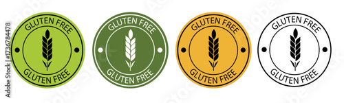 Gluten free label for packaging. No gluten icon. Food free. Vector illustration