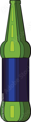 Green Glass Beer Bottle Illustration