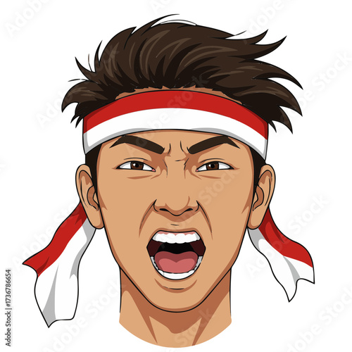 Illustration of Man Wearing Indonesia
