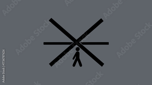 Abstract minimalist illustration of a person feeling pressure, burden, or constraint, symbolizing stress, challenge, and struggle.