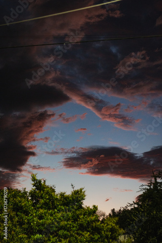 Sunset colors and clouds