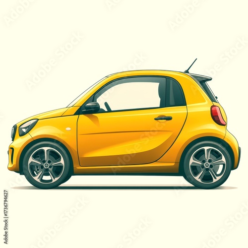 compact car parked on a clean street, showcasing modern design and efficient use of space