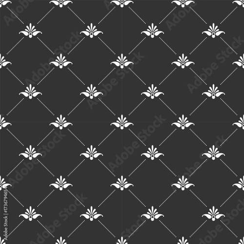 seamless botanical pattern of painted oriental motifs