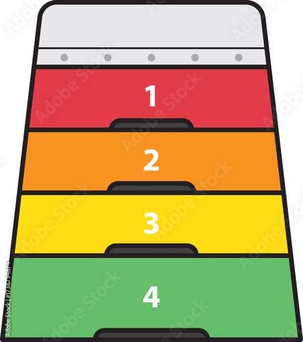 Gymnastic Vaulting Box rainbow color icon.