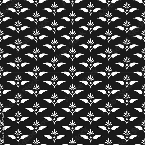 seamless botanical pattern of painted oriental motifs