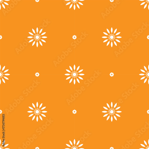 seamless botanical pattern of painted oriental motifs
