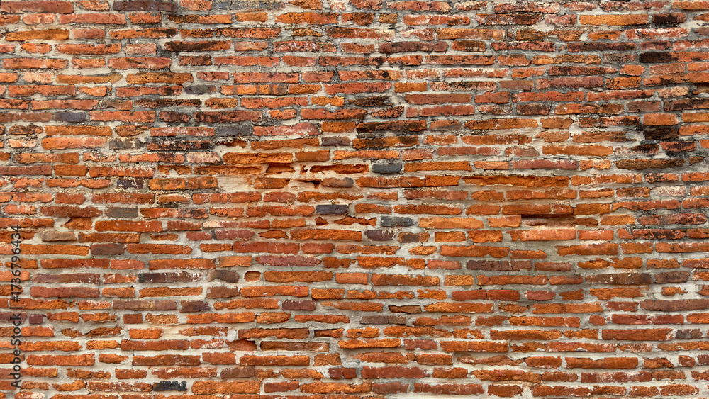 Naklejka premium Old brick wall textures. Horizontal background.