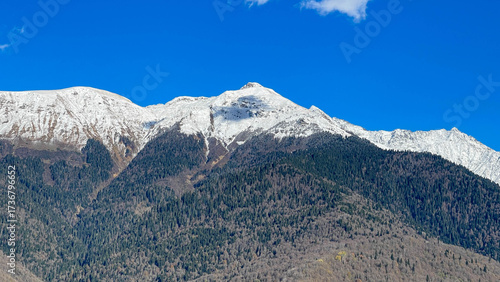 Panoramic view of the autumn mountains