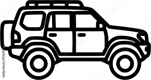 Black silhouette of a recreational vehicle rv camper van for travel and outdoor adventure lifestyle

