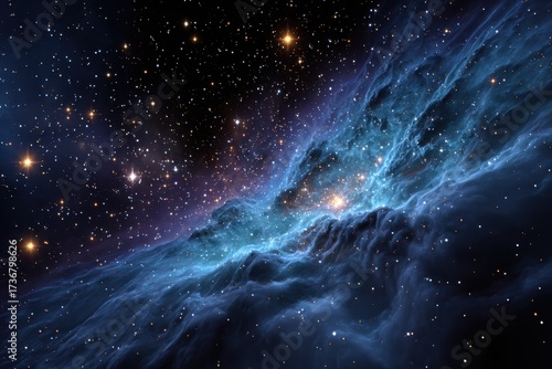 Wallpaper Mural Vibrant cosmic nebula showcasing radiant stars and swirling clouds of gas in the depths of deep space, creating a breathtaking visual spectacle Torontodigital.ca