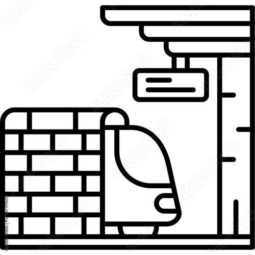 Metro entrance Outline Icon