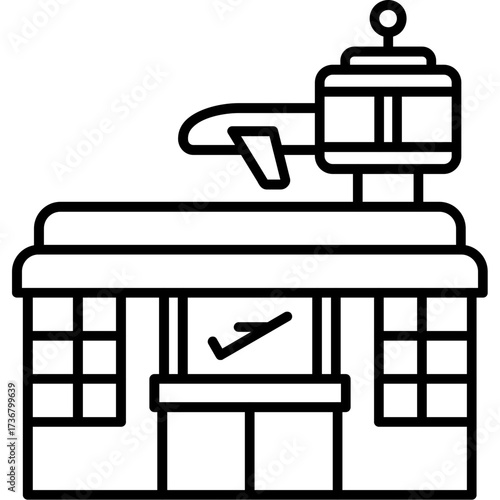 Airport terminal Outline Icon