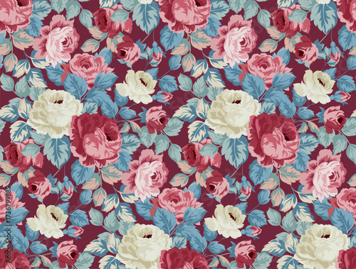 Seamless flowers pattern in vector. Abstract flower pattern design