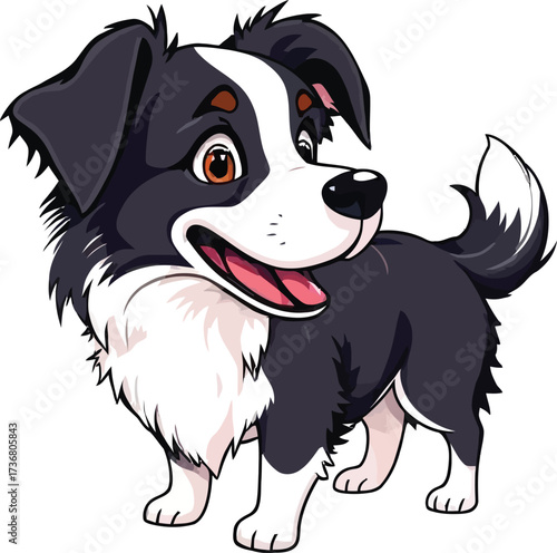Cute cartoon a illustrator vector Border Collie