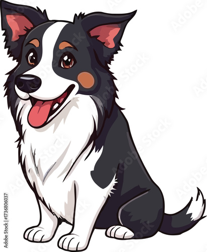 Cute cartoon a illustrator vector Border Collie