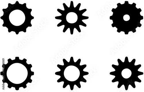 Minimal Gear and Cogwheel Silhouette Collection