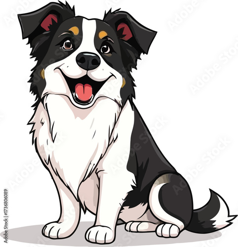Cute cartoon a illustrator vector Border Collie